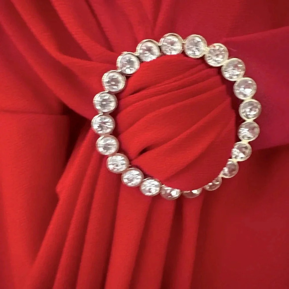 INC Red party dress with sparkle detail. M but fits 12. Very Flattering! - Picture 3 of 8